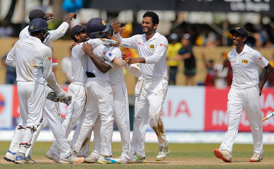 It was the third time in a row that the Australians had lost all of their Tests in away series against teams from the sub-continent. Sri Lankan cricketers celebrate their victory over Australia. (Photo courtesy: AP) It was the third time in a row that the Australians had lost all of their Tests in away series against teams from the sub-continent. Sri Lankan cricketers celebrate their victory over Australia. (Photo courtesy: AP)