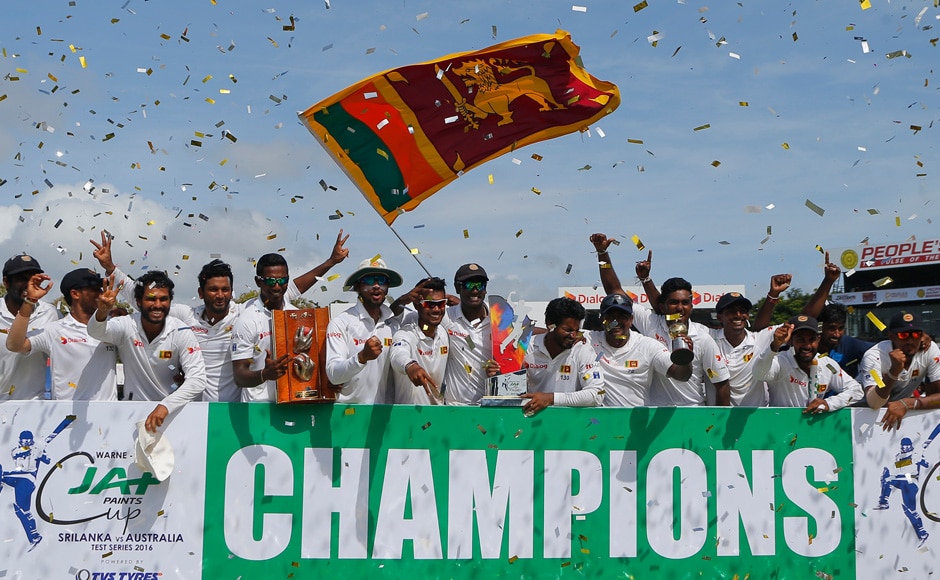 Sri Lanka clinched their first series whitewash over a major cricketing nation on Wednesday as they won the third and final Test against Australia by 163 runs. (Photo courtesy: AP) Sri Lanka clinched their first series whitewash over a major cricketing nation on Wednesday as they won the third and final Test against Australia by 163 runs. (Photo courtesy: AP)