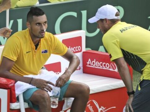 Davis Cup: Nick Kyrgios, Bernard Tomic complete straight set wins to give Australia 2-0 lead over Slovakia Davis Cup: Nick Kyrgios, Bernard Tomic complete straight set wins to give Australia 2-0 lead over Slovakia