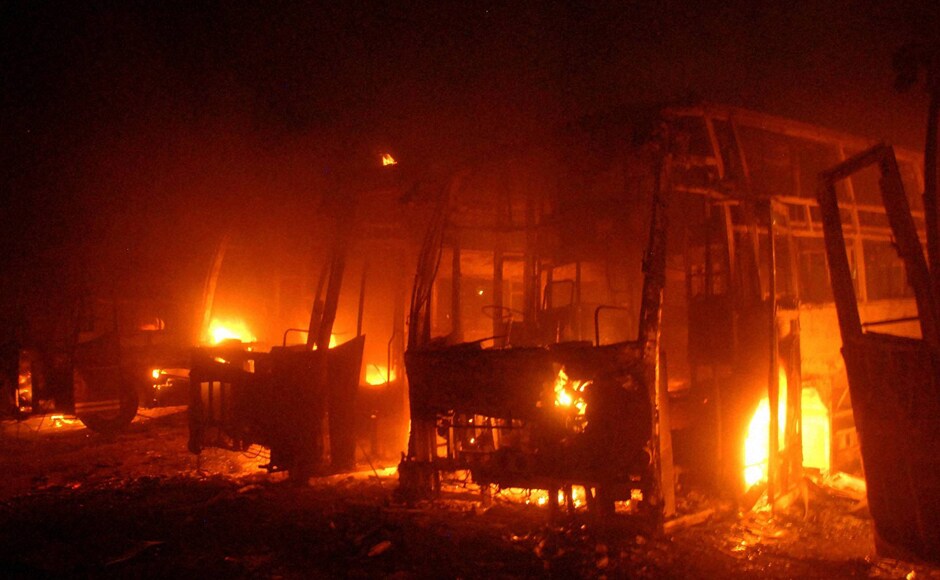 At least six lorries with Tamil Nadu registration were set on fire or stoned and a Chennai-based mobile shop and two hotels were attacked in Bengaluru, police said. Bengaluru police have, however, bolstered by central forces kept a tight vigil, particularly in areas inhabited by Tamils and other "sensitive" localities, Karnataka Chief Minister Siddaramaiah made a fresh appeal for peace. (Photo: PTI) At least six lorries with Tamil Nadu registration were set on fire or stoned and a Chennai-based mobile shop and two hotels were attacked in Bengaluru, police said. Bengaluru police have, however, bolstered by central forces kept a tight vigil, particularly in areas inhabited by Tamils and other "sensitive" localities, Karnataka Chief Minister Siddaramaiah made a fresh appeal for peace. (Photo: PTI)