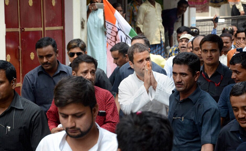 Gandhi said that it is only the Congress party which keeps its promises. He cited the farm loan waiver when Congress-led UPA was in power at the centre. Photo: PTI Gandhi said that it is only the Congress party which keeps its promises. He cited the farm loan waiver when Congress-led UPA was in power at the centre. Photo: PTI