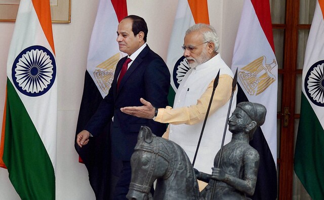 Both the leaders also sought for a peaceful resolution of the Syrian conflict through a political process. The talks turned out to be "very productive", according to Al-Sisi. Photo: PTI Both the leaders also sought for a peaceful resolution of the Syrian conflict through a political process. The talks turned out to be "very productive", according to Al-Sisi. Photo: PTI