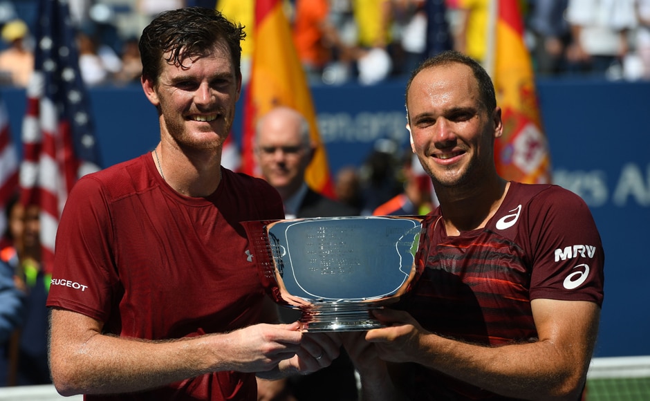 Jamie Murray and Bruno Soares celebrate with their US Open trophy after beating the Spanish duo of Pablo Carreno Busta and Guillermo Garcia-Lopez. Robert Deutsch/USA TODAY Sports Jamie Murray and Bruno Soares celebrate with their US Open trophy after beating the Spanish duo of Pablo Carreno Busta and Guillermo Garcia-Lopez. Robert Deutsch/USA TODAY Sports