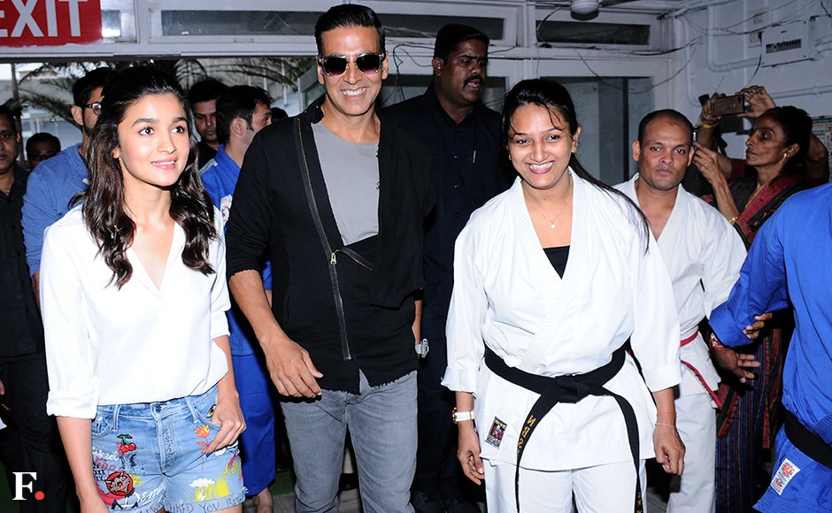 Thackeray, Bhatt and Kumar attended the graduation day of the Self-defense centre. Sachin Gokhale/Firstpost Thackeray, Bhatt and Kumar attended the graduation day of the Self-defense centre. Sachin Gokhale/Firstpost