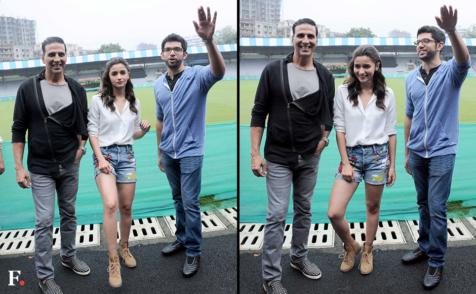 Akshay Kumar, Alia Bhatt, Aditya Thackeray — putting their best foot forward. Sachin Gokhale/Firstpost Akshay Kumar, Alia Bhatt, Aditya Thackeray — putting their best foot forward. Sachin Gokhale/Firstpost