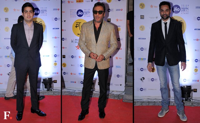 The eight-day long festival will screen 175 films, including features, documentaries and short films from 54 countries. Mukesh Ambani's son Akash Ambani, Jackie Shroff and Abhay Deol graced the inauguration ceremony. Sachin Gokhale/Firstpost The eight-day long festival will screen 175 films, including features, documentaries and short films from 54 countries. Mukesh Ambani's son Akash Ambani, Jackie Shroff and Abhay Deol graced the inauguration ceremony. Sachin Gokhale/Firstpost