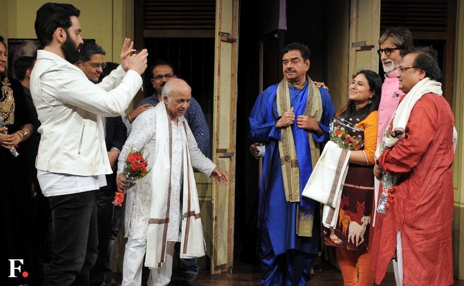 Kush Sinha snapping his father Shatrughan with Amitabh, Rakesh and while director Ramesh stands by.Sachin Gokhale/Firstpost Kush Sinha snapping his father Shatrughan with Amitabh, Rakesh and while director Ramesh stands by.Sachin Gokhale/Firstpost