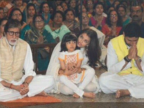Bachchan family steps out for Durga Puja celebrations in Mumbai pandal Bachchan family steps out for Durga Puja celebrations in Mumbai pandal