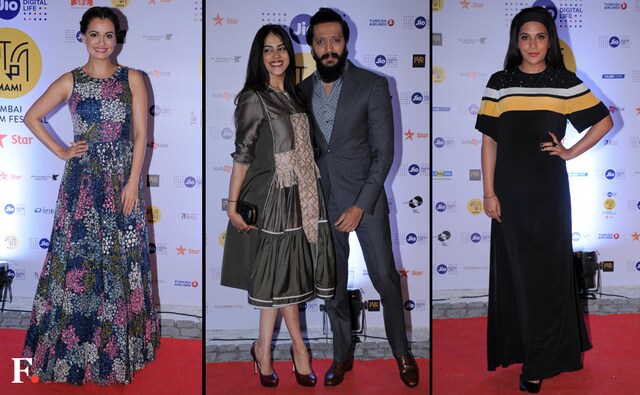 Dia Mirza, Genelia D'Souza with husband Riteish Deshmukh and Richa Chadda. Sachin Gokhale/Firstpost Dia Mirza, Genelia D'Souza with husband Riteish Deshmukh and Richa Chadda. Sachin Gokhale/Firstpost