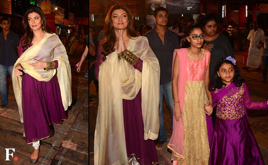 Sushmita Sen with her two daughters. Firstpost/Sachin Gokhale Sushmita Sen with her two daughters. Firstpost/Sachin Gokhale