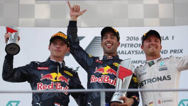 F1 2016: Ricciardo leads Red Bull 1-2 in Malaysia F1 2016: Ricciardo leads Red Bull 1-2 in Malaysia