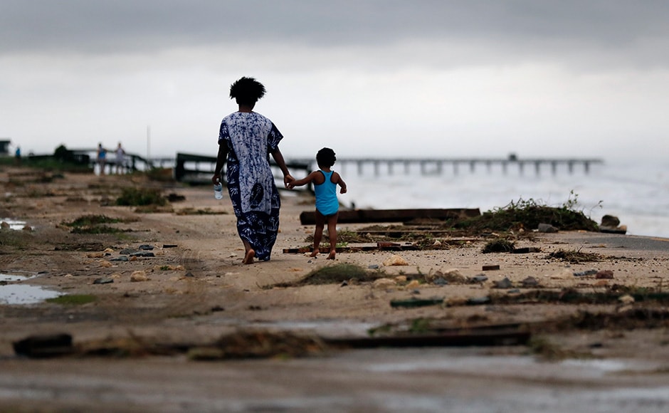 Matthew smashed through Haiti's western peninsula on Tuesday with 145 mph (233 kph) winds and torrential rain. Some 61,500 people were in shelters, officials said, after the storm hurled the sea into fragile coastal villages, some of which were only now being contacted. AP Matthew smashed through Haiti's western peninsula on Tuesday with 145 mph (233 kph) winds and torrential rain. Some 61,500 people were in shelters, officials said, after the storm hurled the sea into fragile coastal villages, some of which were only now being contacted. AP