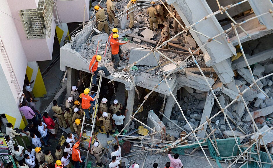 Rescue operations are still underway. NDRF personnel are carrying out the rescue operations. Photo: PTI Rescue operations are still underway. NDRF personnel are carrying out the rescue operations. Photo: PTI