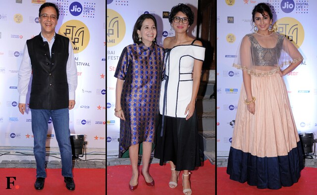 Vidhu Vinod Chopra, MAMI Festival Director and acclaimed film critic Anupama Chopra with Kiran Rao and Huma Qureshi. Sachin Gokhale/Firstpost Vidhu Vinod Chopra, MAMI Festival Director and acclaimed film critic Anupama Chopra with Kiran Rao and Huma Qureshi. Sachin Gokhale/Firstpost