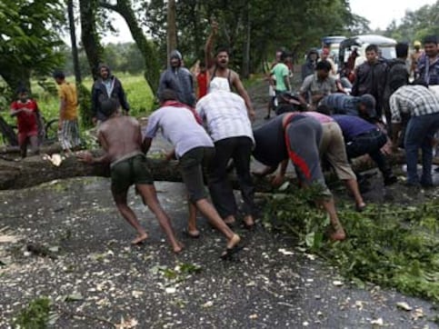 Cyclone Vardah: Heavy rains hit Tamil Nadu coastal districts, high winds uprooot many trees Cyclone Vardah: Heavy rains hit Tamil Nadu coastal districts, high winds uprooot many trees