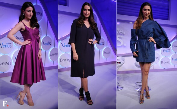 Photos : Deepika Padukone, Soha Ali Khan & Neha Dhupia bond at the launch of Gillette Venus Breeze Photos : Deepika Padukone, Soha Ali Khan & Neha Dhupia bond at the launch of Gillette Venus Breeze