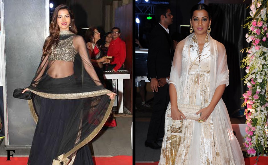 Manasvi Mamgai and Mugdha Godse represented the glam brigade. Image: Sachin Gokhale/Firstpost Manasvi Mamgai and Mugdha Godse represented the glam brigade. Image: Sachin Gokhale/Firstpost