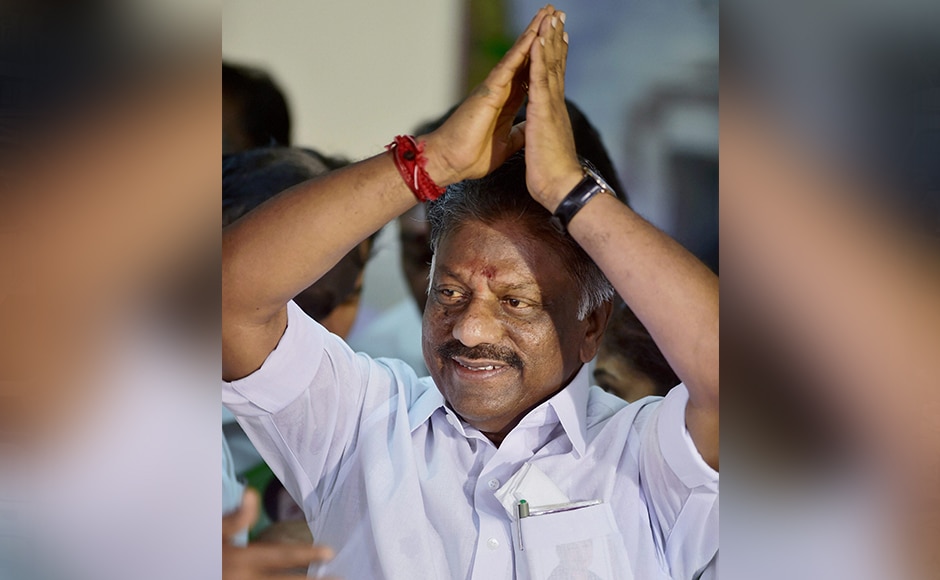 Caretaker Tamil Nadu Chief Minister O Panneerselvam arrives to address a press conference at his Greenways Road residence in Chennai on Tuesday. The conviction of VK Sasikala in the disproportionate assets case comes as a shot in the arm for the Panneerselvam camp. PTI. Caretaker Tamil Nadu Chief Minister O Panneerselvam arrives to address a press conference at his Greenways Road residence in Chennai on Tuesday. The conviction of VK Sasikala in the disproportionate assets case comes as a shot in the arm for the Panneerselvam camp. PTI.