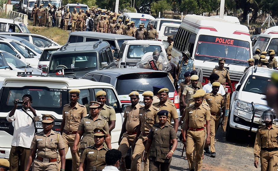 Immediately after the verdict in the disproportionate assets case came, a team of Tamil Nadu police drove to the Golden Bay resort where the MLAs supporting Sasikala are currently housed. PTI. Immediately after the verdict in the disproportionate assets case came, a team of Tamil Nadu police drove to the Golden Bay resort where the MLAs supporting Sasikala are currently housed. PTI.