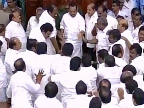 Watch: Tamil Nadu Assembly's floor test marred by violence as MLAs throw chairs, break tables Watch: Tamil Nadu Assembly's floor test marred by violence as MLAs throw chairs, break tables