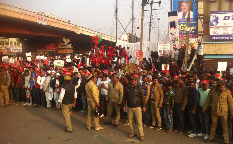 With an eye on the crucial western Uttar Pradesh that goes to poll on 11 February, Akhilesh Yadav and Rahul Gandhi on Friday jointly addressed a rally in Agra. Sameer Qureshi/Firstpost With an eye on the crucial western Uttar Pradesh that goes to poll on 11 February, Akhilesh Yadav and Rahul Gandhi on Friday jointly addressed a rally in Agra. Sameer Qureshi/Firstpost