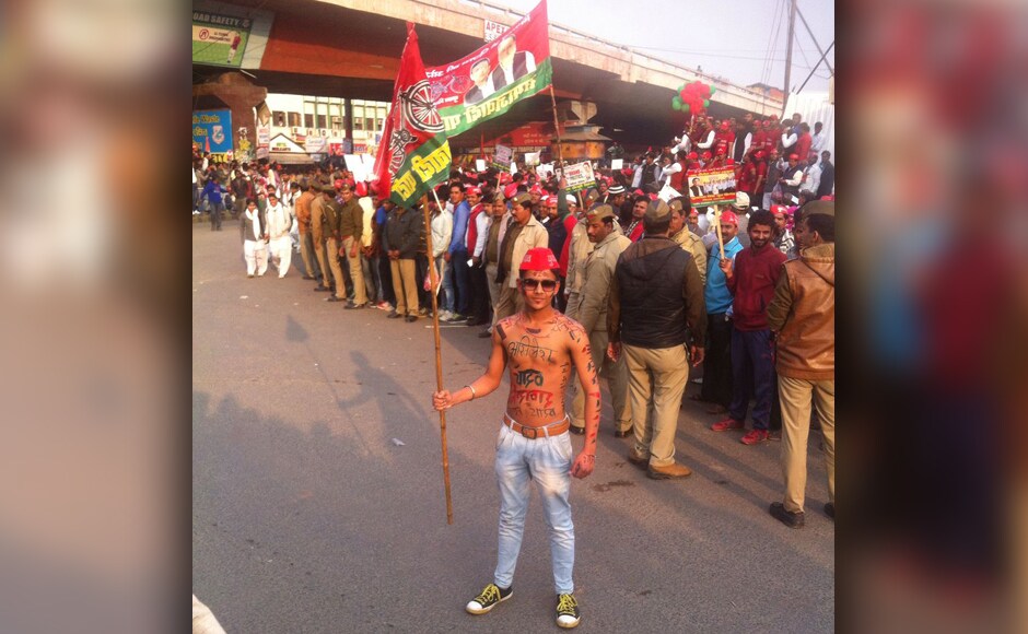 According to reports, the crowd amassed for the SP-Congress alliance Agra rally was much larger than their Lucknow rally. Image Credit: Sameer Qureshi/Firstpost According to reports, the crowd amassed for the SP-Congress alliance Agra rally was much larger than their Lucknow rally. Image Credit: Sameer Qureshi/Firstpost