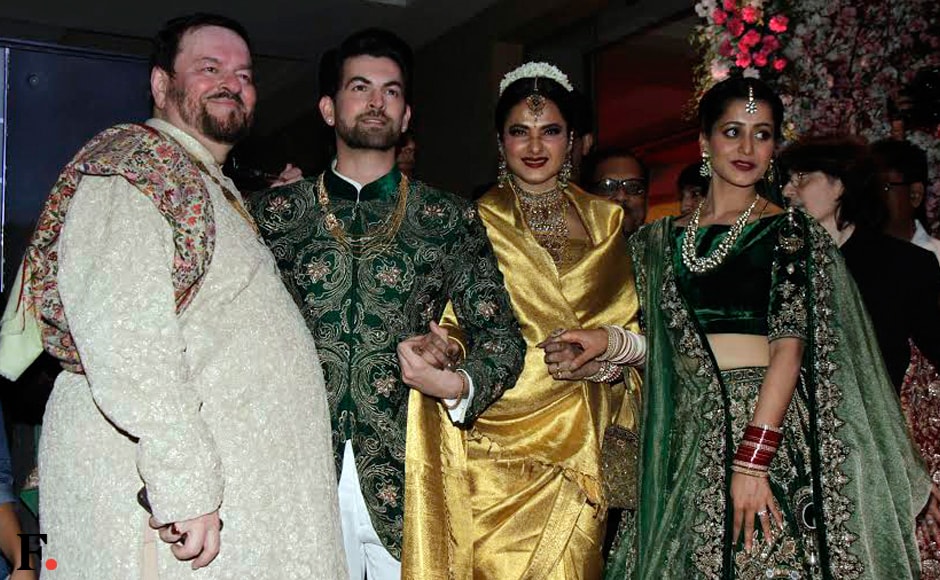 Bollywood actor Neil Nitin Mukesh tied the knot with Rukmini Sahay, in a traditional wedding ceremony in Udaipur on 9 February 2017. The gorgeous couple hosted a lavish wedding reception for their Bollywood friends and family members on Friday evening (17 February). Image: Sachin Gokhale/Firstpost Bollywood actor Neil Nitin Mukesh tied the knot with Rukmini Sahay, in a traditional wedding ceremony in Udaipur on 9 February 2017. The gorgeous couple hosted a lavish wedding reception for their Bollywood friends and family members on Friday evening (17 February). Image: Sachin Gokhale/Firstpost