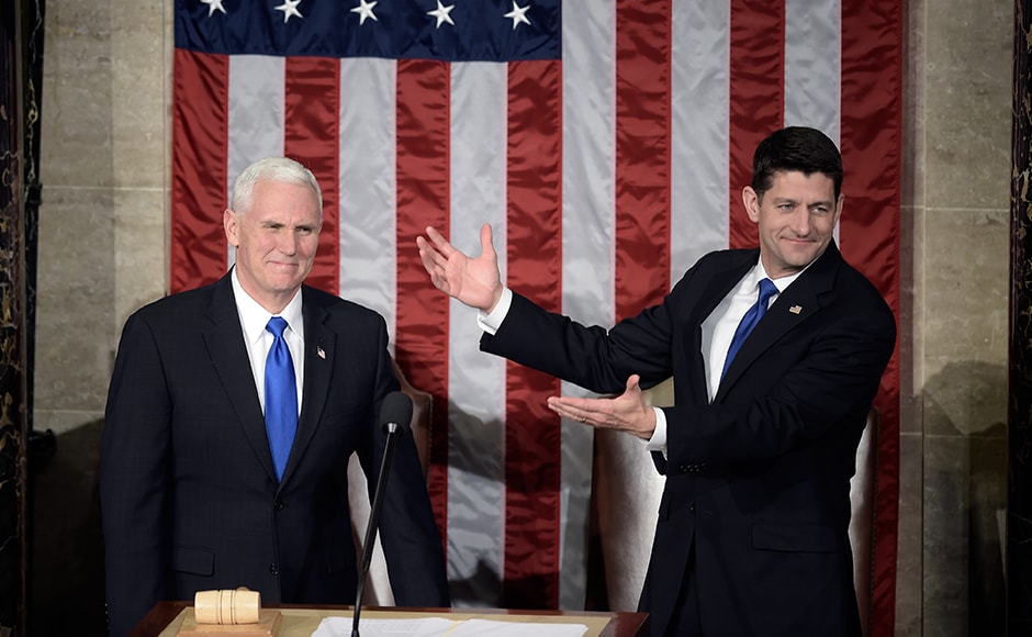 Trump invoked ideals of the American forefathers and said, "Each American generation passes the torch of truth, liberty and justice — in an unbroken chain all the way down to the present." AFP Trump invoked ideals of the American forefathers and said, "Each American generation passes the torch of truth, liberty and justice — in an unbroken chain all the way down to the present." AFP