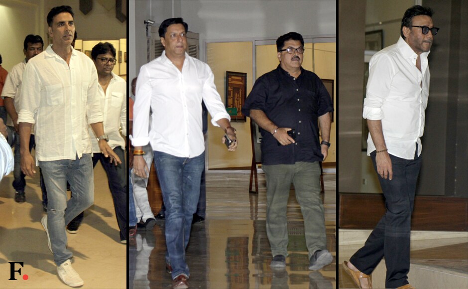 Akshay Kumar, Madhur Bhandarkar and Jackie Shroff. Sachin Gokhale/Firstpost Akshay Kumar, Madhur Bhandarkar and Jackie Shroff. Sachin Gokhale/Firstpost
