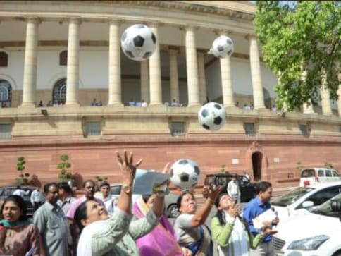 Watch: MPs play football outside Parliament to promote U-17 Fifa World Cup 2017 Watch: MPs play football outside Parliament to promote U-17 Fifa World Cup 2017