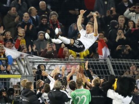 International friendlies: Lukas Podolski gets dream farewell as Germany beat England International friendlies: Lukas Podolski gets dream farewell as Germany beat England