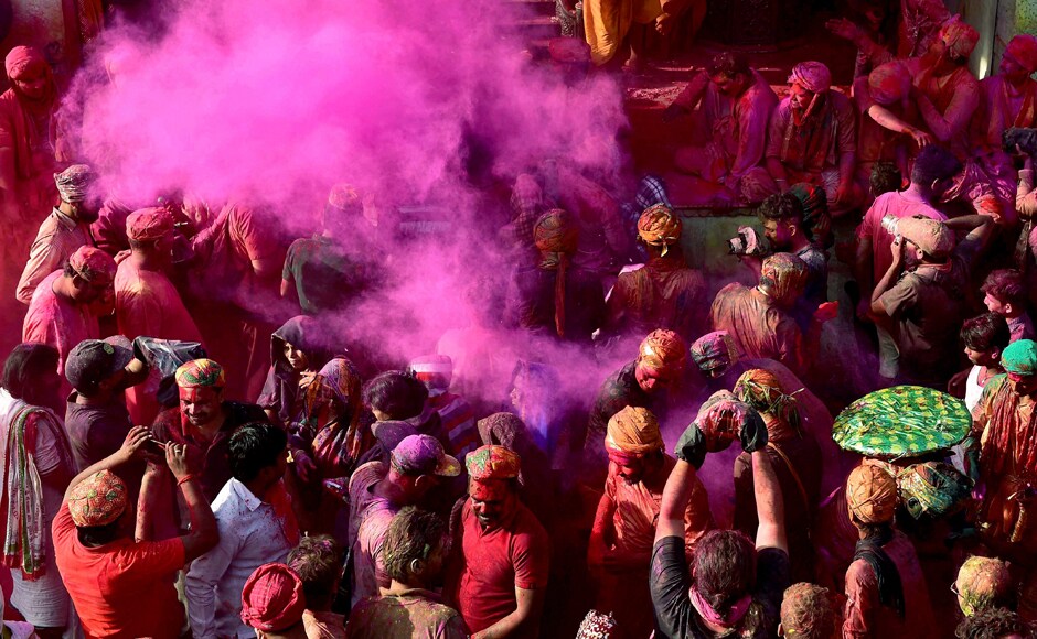 Hindu devotees take part in the religious festival of Holi in Nandgaon village. Reuters Hindu devotees take part in the religious festival of Holi in Nandgaon village. Reuters