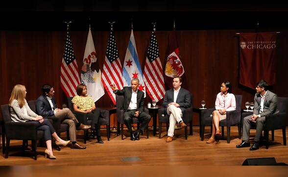 Obama offers advice on leadership, social media, and marriage at first event since leaving office Obama offers advice on leadership, social media, and marriage at first event since leaving office