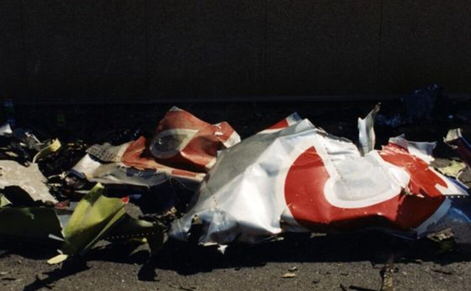 Five terrorists hijacked American Airlines Flight 77 on 11 September, 2001, and flew the 90-ton plane into the Pentagon, killing all passengers and crew on board as well as 125 civilians and military personnel on the ground. This photo was tagged "Pentagon debris" by the FBI. Photo courtesy: FBI Five terrorists hijacked American Airlines Flight 77 on 11 September, 2001, and flew the 90-ton plane into the Pentagon, killing all passengers and crew on board as well as 125 civilians and military personnel on the ground. This photo was tagged "Pentagon debris" by the FBI. Photo courtesy: FBI