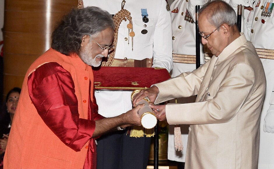 President Pranab Mukherjee confers Padma Bhushan on Grammy Award-winner music maestro Pandit Vishwa Mohan Bhatt during Padma Awards 2017 function at Rashtrapati Bhavan in New Delhi on Thursday. PTI President Pranab Mukherjee confers Padma Bhushan on Grammy Award-winner music maestro Pandit Vishwa Mohan Bhatt during Padma Awards 2017 function at Rashtrapati Bhavan in New Delhi on Thursday. PTI