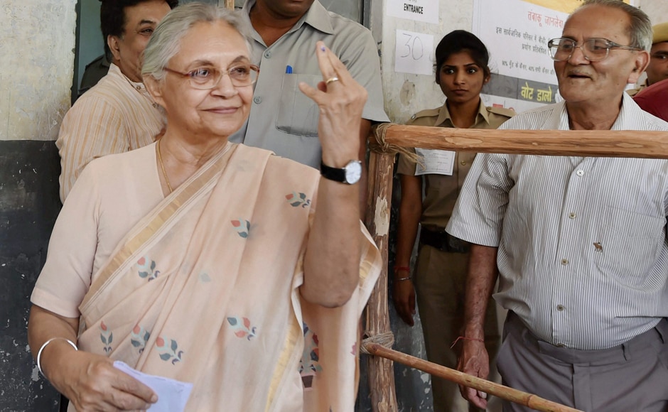 Voting for all the three municipal corporations started at a sluggish pace with only 1.16 percent of the total 1.33 crore voters casting their votes by 10 am across the city. PTI Voting for all the three municipal corporations started at a sluggish pace with only 1.16 percent of the total 1.33 crore voters casting their votes by 10 am across the city. PTI