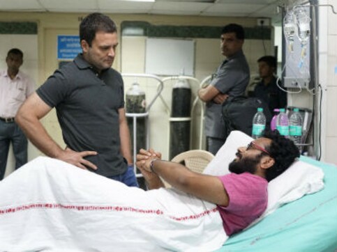 Rahul Gandhi visits Aiims in Delhi, meets professor on hunger strike against 'lack of infrastructure' Rahul Gandhi visits Aiims in Delhi, meets professor on hunger strike against 'lack of infrastructure'