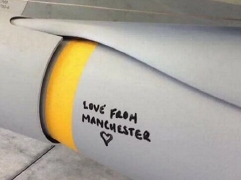 UK's Royal Air Force crew write 'love from Manchester' on bomb for Islamic State: report UK's Royal Air Force crew write 'love from Manchester' on bomb for Islamic State: report