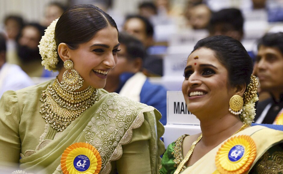 Special Mention Award winner Sonam Kapoor and Surabhi CM. PTI Special Mention Award winner Sonam Kapoor and Surabhi CM. PTI