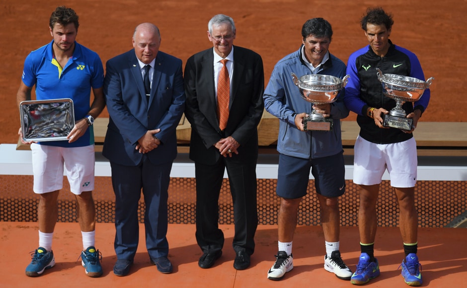 Nadal was joined on the presentation by his uncle Toni, his coach since boyhood, who is stepping down at the end of the year. AFP Nadal was joined on the presentation by his uncle Toni, his coach since boyhood, who is stepping down at the end of the year. AFP