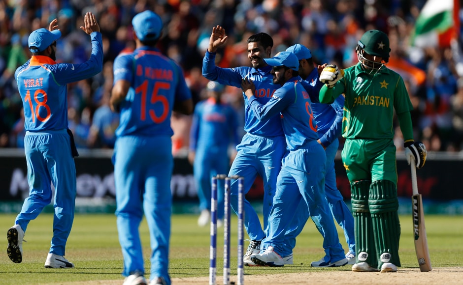 The Indian cricket team was in celebration all through the innings as Pakistan's wicket kept falling, one after the other. Reuters The Indian cricket team was in celebration all through the innings as Pakistan's wicket kept falling, one after the other. Reuters