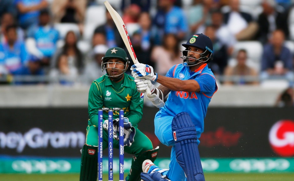 After the initial caution, India's Shikhar Dhawan took on the Pakistani bowlers one by one. Reuters After the initial caution, India's Shikhar Dhawan took on the Pakistani bowlers one by one. Reuters