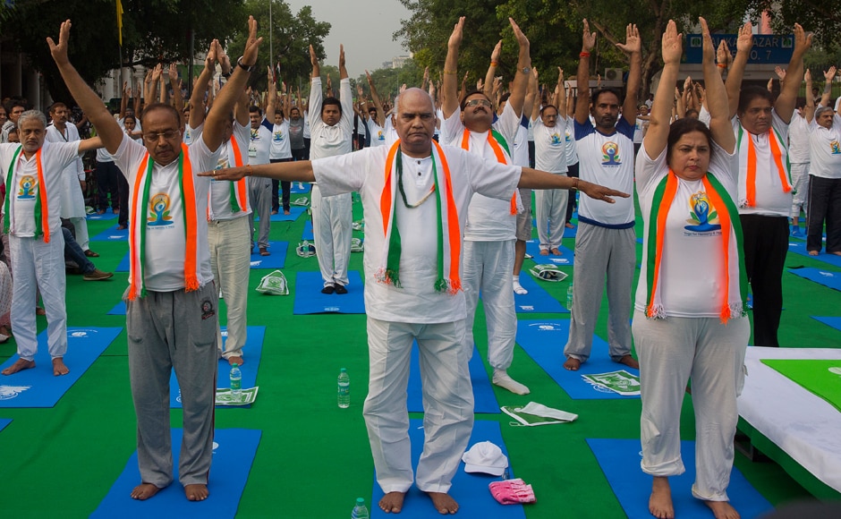 Modi said since the United Nations declared 21 June as the International Day for Yoga, awareness about yoga had been rising the world over leading to creation of a new job market.(AP Photo/Manish Swarup) Modi said since the United Nations declared 21 June as the International Day for Yoga, awareness about yoga had been rising the world over leading to creation of a new job market.(AP Photo/Manish Swarup)