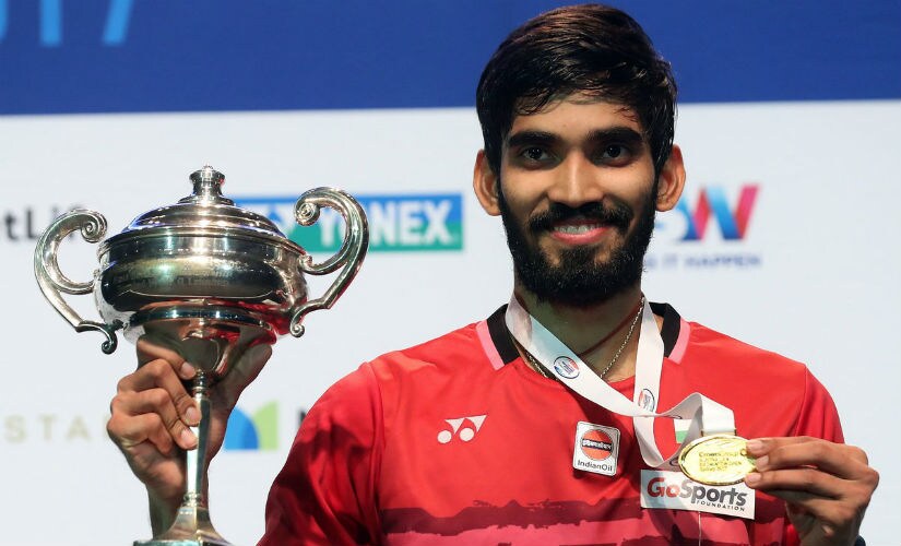 Kidambi Srikanth poses after winning the Australia Superseries title in Sydney. Twitter: @srikidambi