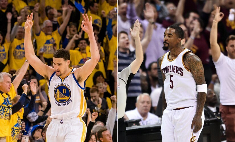 Klay Thompson vs JR Smith. Reuters