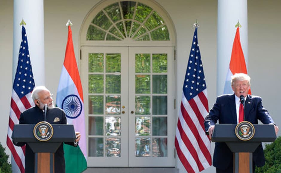 During brief Oval Office remarks, Trump heaped praise on Modi as a 'great prime minister' who had brought economic growth to India. AP During brief Oval Office remarks, Trump heaped praise on Modi as a 'great prime minister' who had brought economic growth to India. AP
