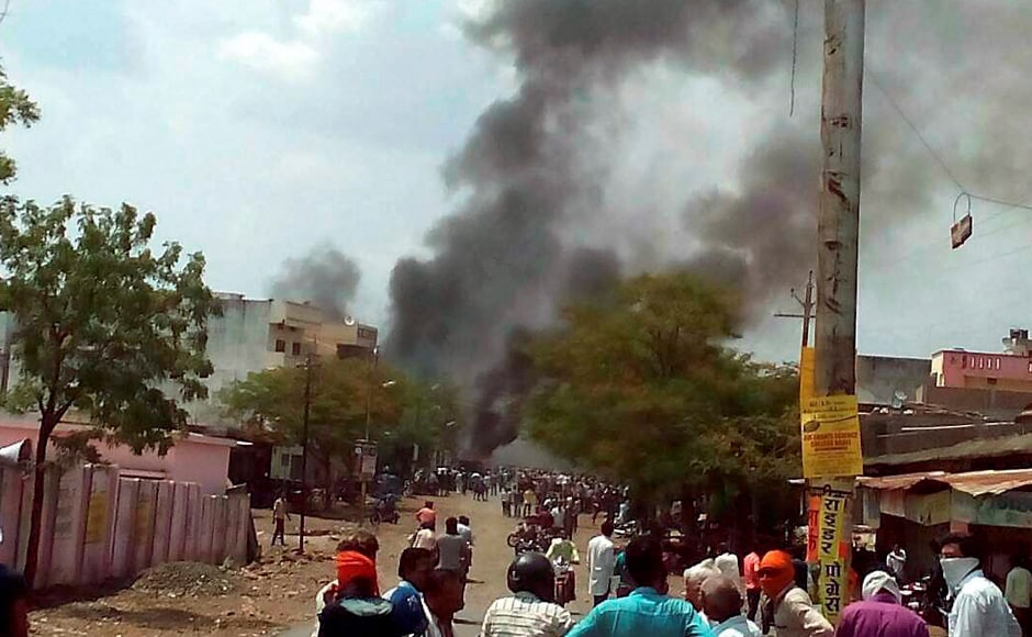 Farmers in Madhya Pradesh launched a 10-day agitation in several districts of the state, including Indore, Ujjain, Dewas, Jhabua and Neemuch. However, the protests turned violent when farmers torched the Dewas police station. PTI Farmers in Madhya Pradesh launched a 10-day agitation in several districts of the state, including Indore, Ujjain, Dewas, Jhabua and Neemuch. However, the protests turned violent when farmers torched the Dewas police station. PTI