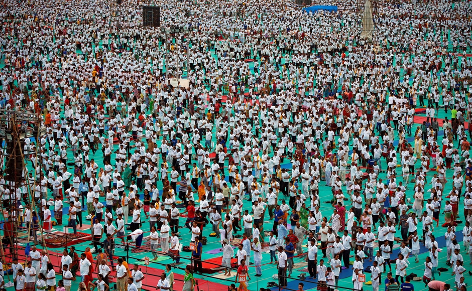 Prime Minister Modi and his cabinet inaugurated several yoga camps across the country. Reuters Prime Minister Modi and his cabinet inaugurated several yoga camps across the country. Reuters