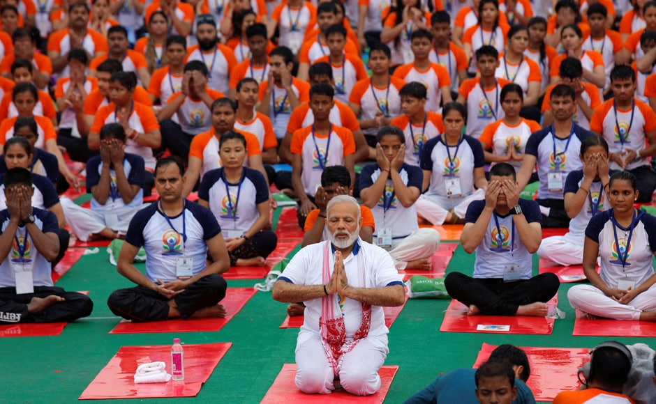 Prime Minister Narendra Modi inaugurated the International Yoga Day in Lucknow, in the presence of Uttar Pradesh Chief Minister Yogi Adityanath. Reuters Prime Minister Narendra Modi inaugurated the International Yoga Day in Lucknow, in the presence of Uttar Pradesh Chief Minister Yogi Adityanath. Reuters