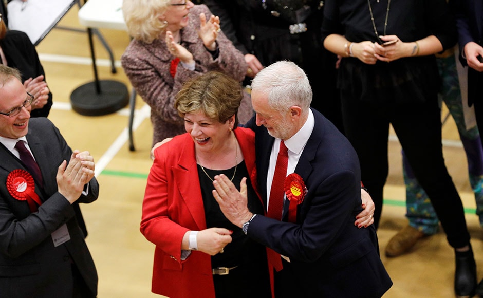 Theresa May's Conservatives and the Labour Party led by Jeremy Corbyn were the frontrunners of the election. Exit polls had earlier predicted a hung parliament with Conservatives leading. Image courtesy: Reuters Theresa May's Conservatives and the Labour Party led by Jeremy Corbyn were the frontrunners of the election. Exit polls had earlier predicted a hung parliament with Conservatives leading. Image courtesy: Reuters
